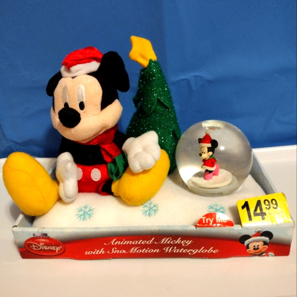 Animated Micky w/music & motion waterglobe